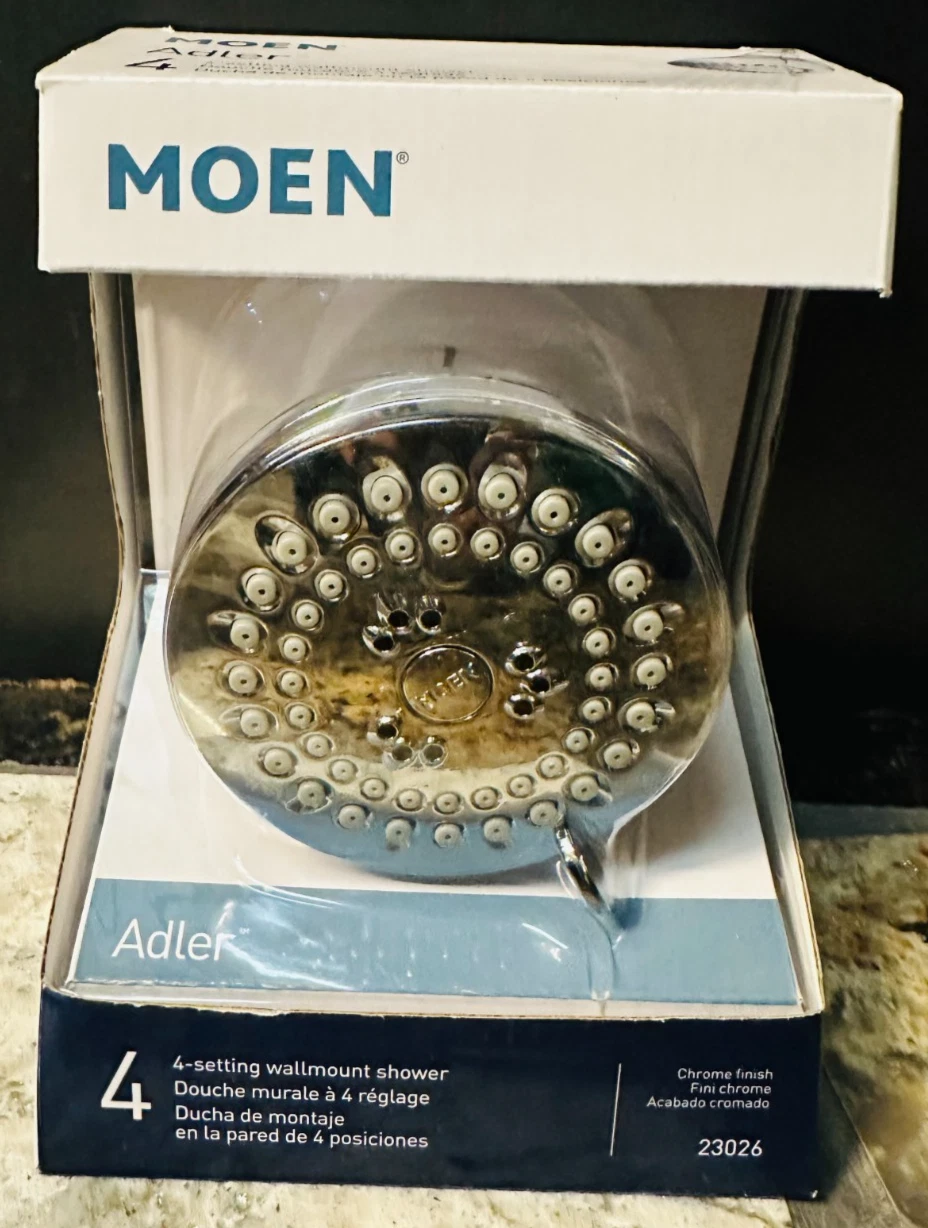 Moen Adler 4.0 -Spray Chrome 3.5-in Round Shower Head 2.5 GPM