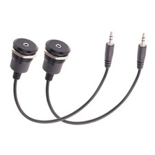 2PCS 3.5mm TRS Stereo Waterproof Panel Mount Adapter - 1/8" Male to Female