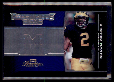 #ad 2008 Prestige Draft Prestigious Picks Blue 1600 Shawn Crable Wolverines PPI 2 $1.25