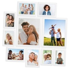 Combination Picture Frames Set - 10 PC  , Four 4x6, Four 5x7, Two 8x10 White