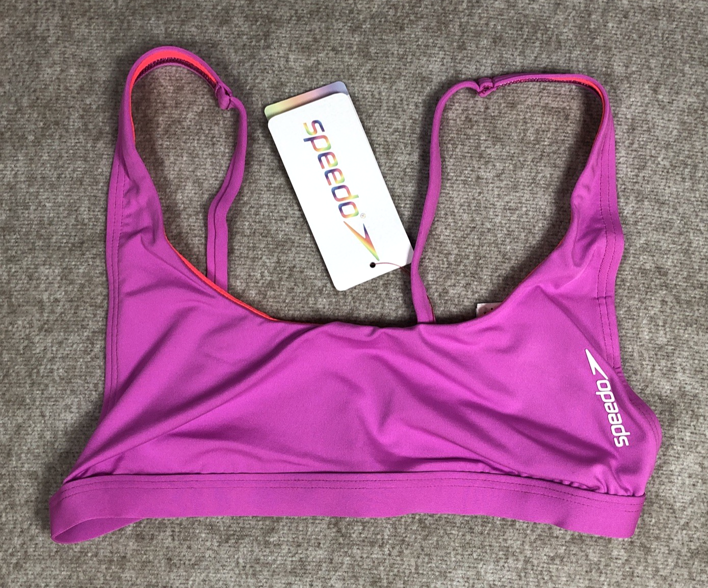 Speedo Scoop Neck Convertible Bikini Top Purple XXS UK 6 8 Multiwear FLU3NTE