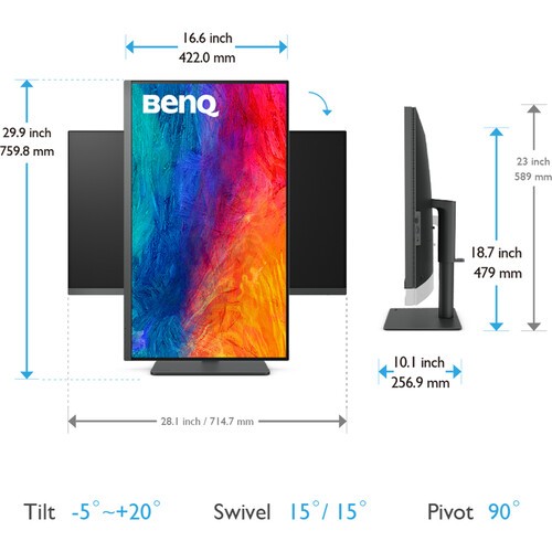 Monitor BenQ DesignVue PD3205U 31.5" 3840x2160 4K IPS AQCOLOR USB-C con KVM integrado, imagen 6