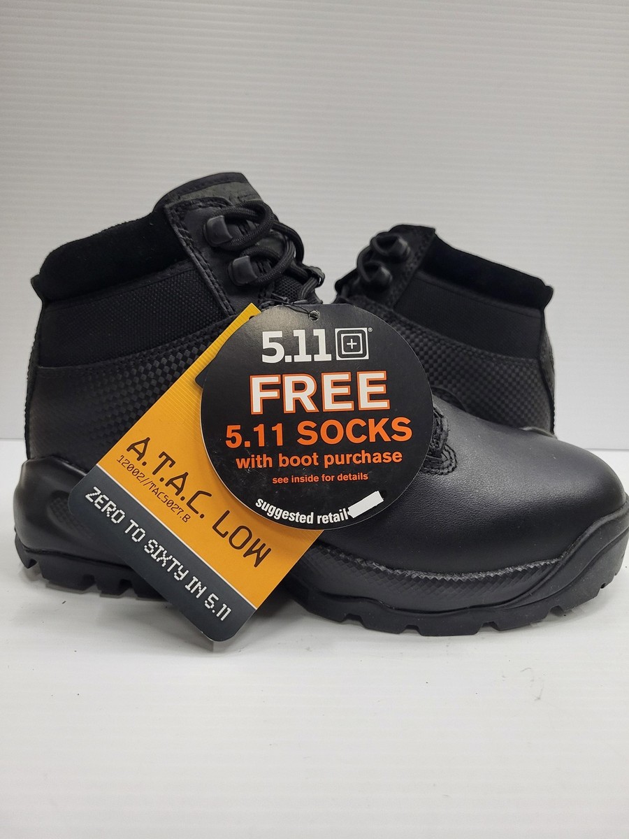 5.11 Tactical ATAC Low Boot Mens 8.5 Black Leather Work Shoes