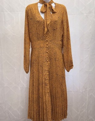 Modern Vintage Tahari Women's Dress Animal Print Retro Preppy Midi Size 10 NWT