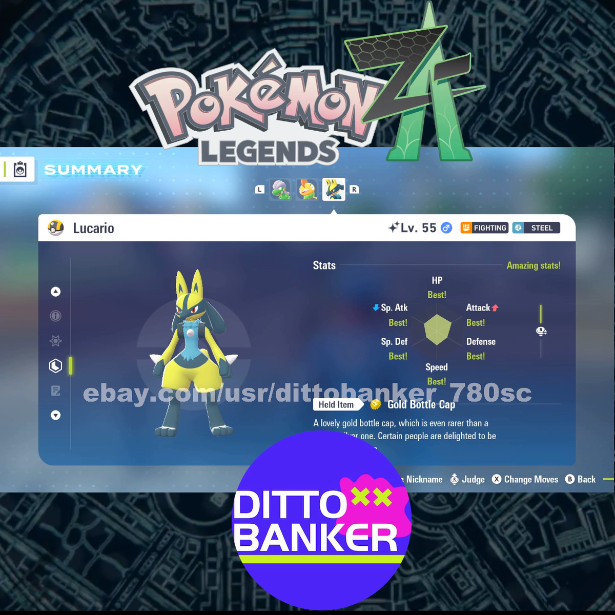 Pokémon Leggende ZA – BUNEARY Lv30 ALPHA Shiny 6IV Adamant FAST Per Nintendo Switch