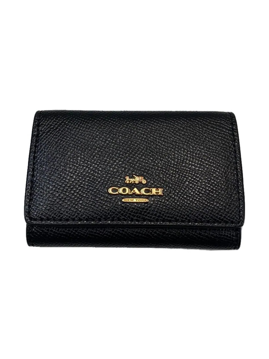 キーケース COACH Crossgrain KEY CASE 76741 COACH Key Case PVC Black Women's 76741, Slightly Scratched