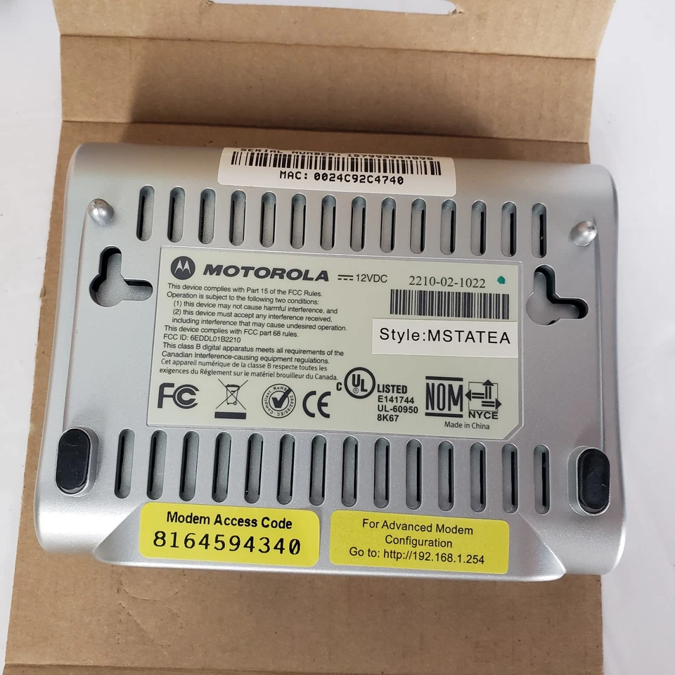 NEW Motorola 2210-02-1006 High Speed Internet DSL Modem  AT&T / READ - Image 4 of 4