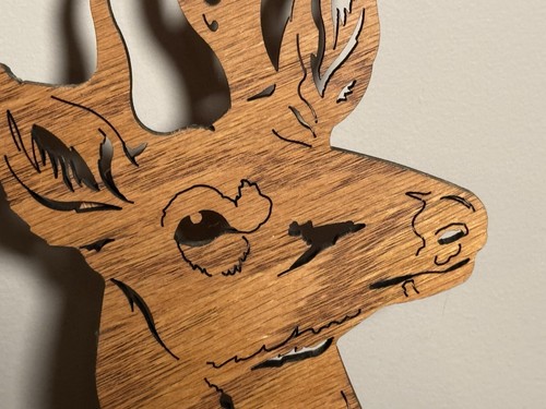 "Reloj De Colección Buck Ciervo Madera Recorte 17"" Reloj de Pared Cazador Cabaña Rústico Decoración Única" - Imagen 3 de 6