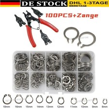 100 Edelstahl Seegering Zange Set Seegeringe Sprengring Sortiment Sicherungsring