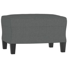Footstool Dark Grey Fabric (100% polyester), plywood Compact vidaXL