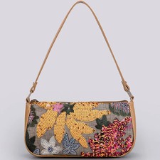 Fashion Sequin Embroidered Flower Shoulder Bag New Embroidered Flower Armpit Bag