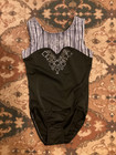 United All Around Gymnastics Leotard Black and White Rhinestones Size AM — photo 2