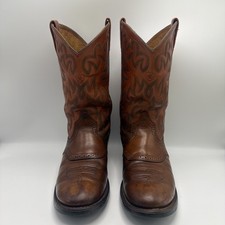 Vtg Ariat Heritage Wingtip Brown Leather Cowb...