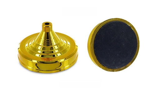 Base supporto bandiera pesata da scrivania oro 1 foro per display bandiera bastone 4x6 pollici - Foto 1 di 3