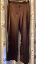 Willi Smith Dress Pants, Size 8, Chocolate Brown, Side Ankle Slit, Made in USA