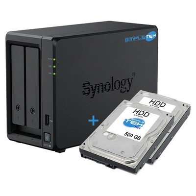 Synology DS725+ Pro NAS 2 Bay, 4GB DDR4 ECC, 2x 500GB HDD, 2.5GbE, Black