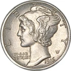 1916-S Mercury Dime - Split Bands