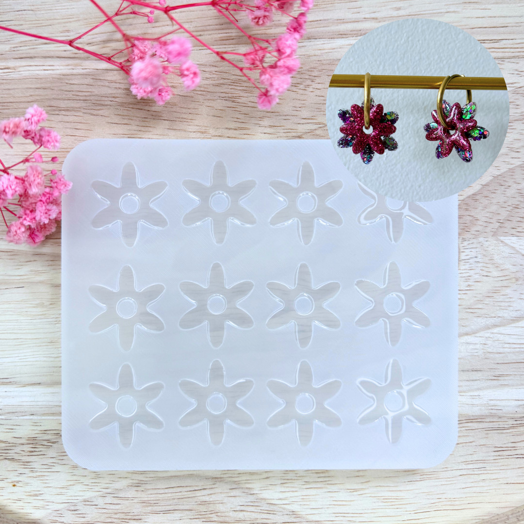 Moule silicone pampilles fleur étoile duo pour vos ateliers pâtisserie en famille