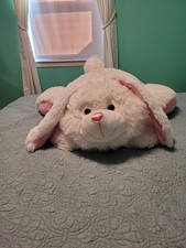Large Easter Bunny Plush White Pink w/Bow Floppy Stuffed Animal 28" Goffa Int'l