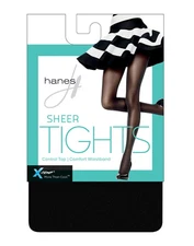 Tights Control Top Hanes X-Temp Sheer Comfort Waistband 40 denier hosiery Black
