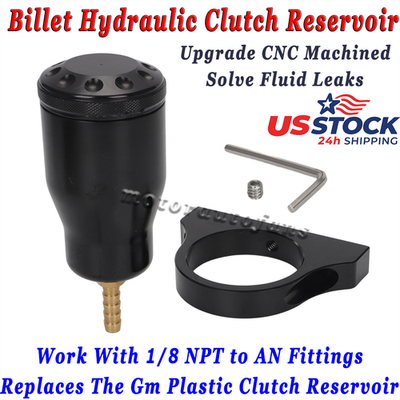 #ad #ad Billet Hydraulic Clutch Reservoir Black Upgrade CNC Machined O Ring LSX Fix Leak $32.99