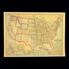 ca 1921 UNITED STATES Map Old Original US America Wall Art 1920s Possessions