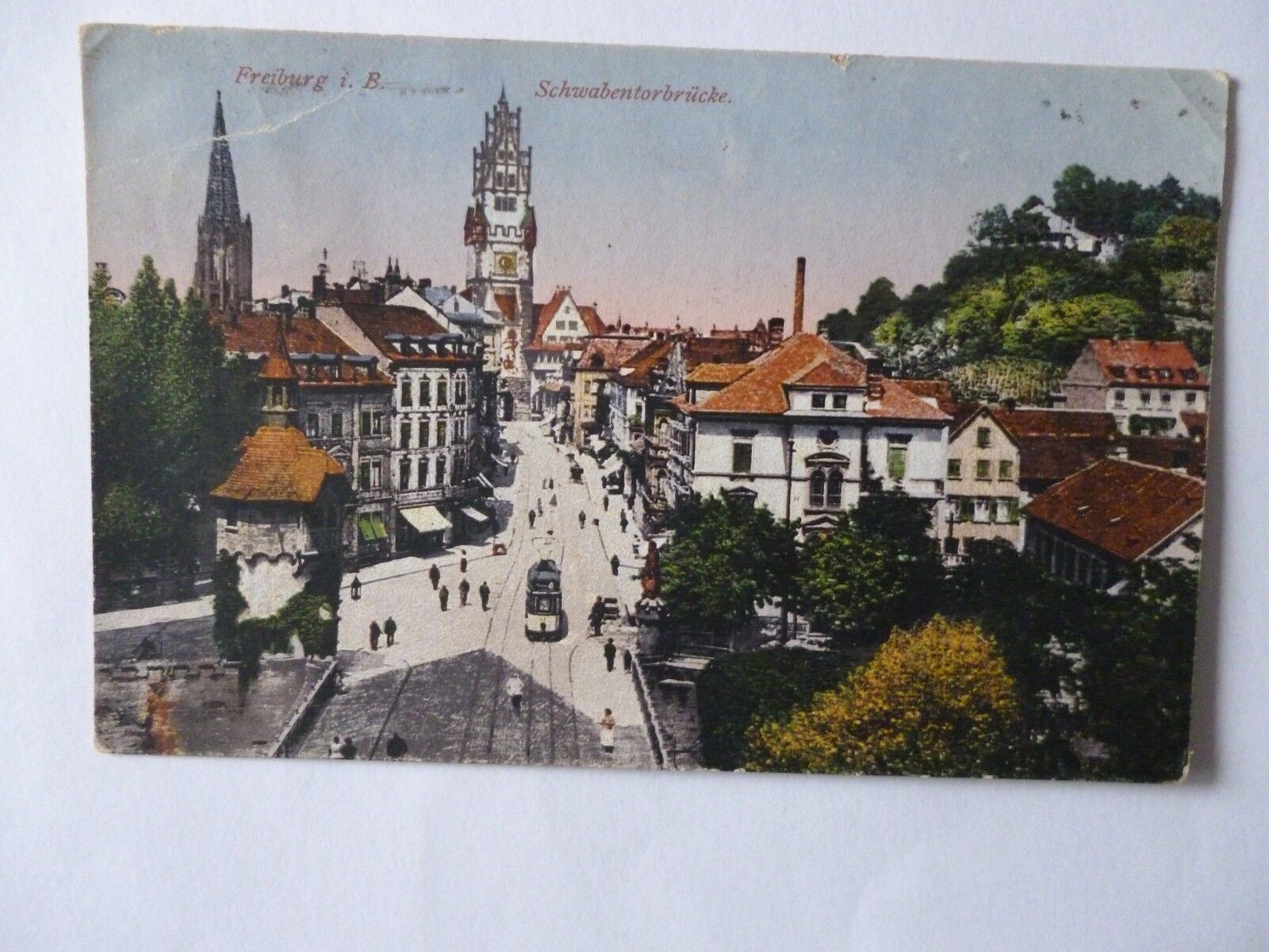 Ansichtskarte Freiburg Breisgau 1911?? Schwabentorbrücke