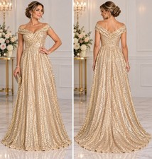 Sequin A-Line/Princess V-Neck Floor-Length Mother of the Bride Dress