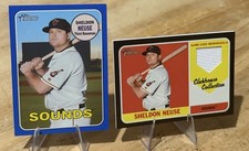Sheldon Neuse /50 BLACK CLUBHOUSE COLLECTION /99 BLUE 2018 Topps Heritage Minor