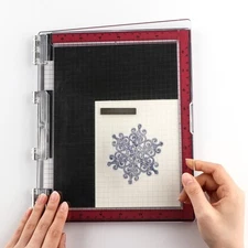 Acrylic Stamp Positioning Tool Includes Magnets and Foam Pad for Scrapbooking