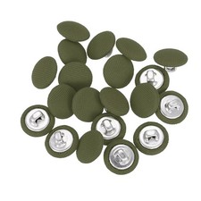 20Pcs Fabric Cloth Covered Button 13mm 20L Metal Shank Buttons Army Green