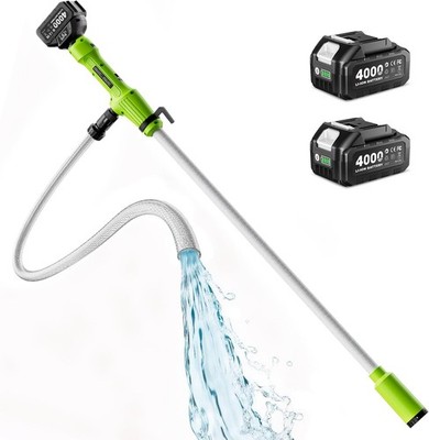 Taskstar Cordless Stick Transfer Pump for Water/Diesel,720GPH Fast Drain 2x4.0AH