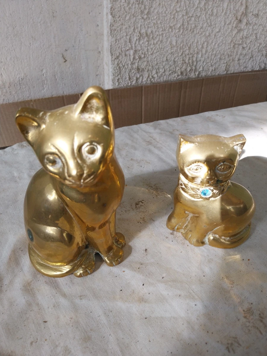 Chats en résine 18x12x17 cm (roux