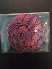 Pokemon Prismatic Evolutions Tin JUMBO Glitter Eevee Coin Pink