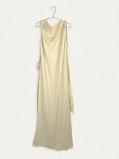 Odd Muse Womens The Ultimate Muse Drape Maxi Dress Butter Butter Cream Satin BNW