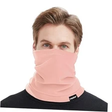 Neck Gaiter, Winter Face Mask Cover, Fleece Windproof Cold Weather Scarf Pink