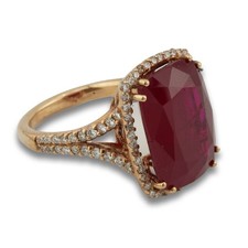 Brillant Rubin Gold Ring 750 18 Kt Gelbgold 1...