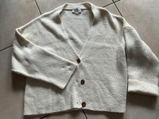 Karo Kauer Damenstrickjacke, Wollweiss, GR. X...