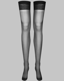 Maison Close Garter Stockings 20D Black, Silky Sheer Finish, Made in Italy