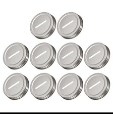 70mm/2.76" Coin Slot Bank Lid Inserts for Mason Jar Canning Cap, Silver 10Pcs