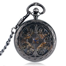 Retro Men Women Automatic Mechanical Pocket Watch Pendant Chain Luminous Hands