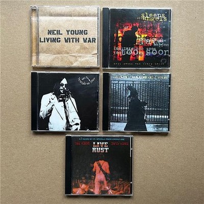 NEIL YOUNG - 5 X CD'S - live rust/living with war/sleeps with/tonights/gold rush