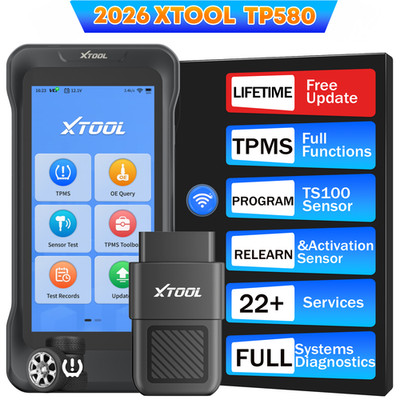 XTOOL TP580 Full TPMS Diagnostic Program Relearn Activation Sensor 22+ Services