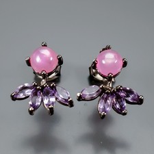Handmade Ruby Earrings 925 Sterling Silver /E138090