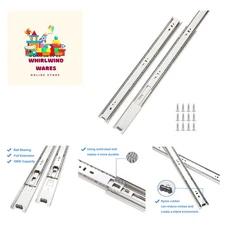 10 Pair of 12 Inch Hardware Full Extension Side Mount Ball Bearing Sliding Dr...