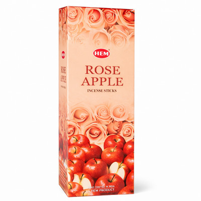Incense Sticks HEM Rose Apple 120ct 6 Pack Box Hand-Rolled in India