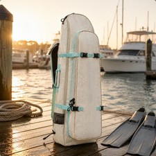 Long Fin Backpack 80-Liter Spearfishing Fin Bag Mesh Pocket for Diving Trips