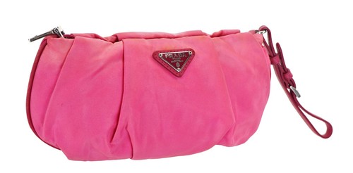 Pochette pochette da polso vintage PRADA rosa nylon pelle Italia - Foto 11 di 11