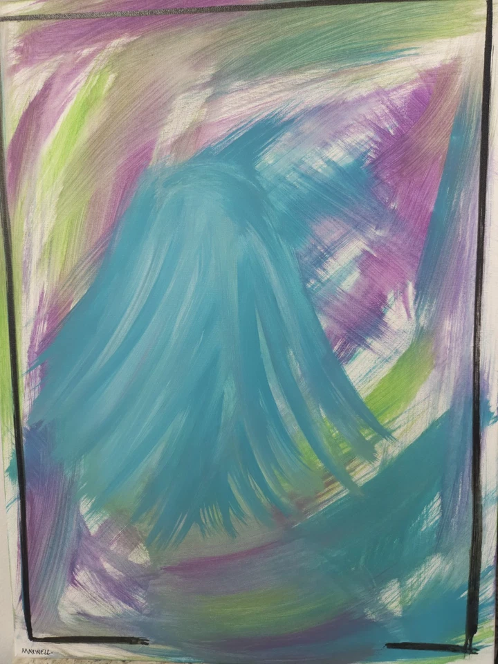 Pintura Abstracta Original Figura Arte Lienzo 18x 24 Mujer Moderna Por Maxwell  Foto 4 de 4