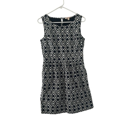 Brooks Brothers Damen Baumwolle blau weiß Ikat Print Muster Etuikleid Gr. 6